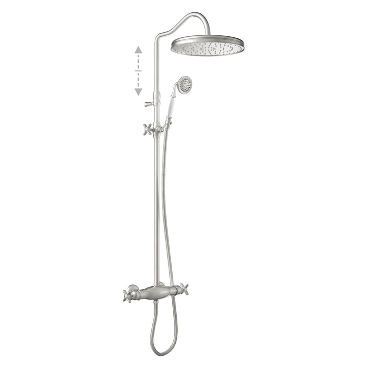 Coloană Duș Clasică Termostatată Inox Mat Tres Clasic 24219502AC