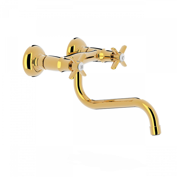 Baterie Lavoar Cu Montaj Pe Perete Auriu 24K Dual Control Kitchen Taps Tres 24231001OR