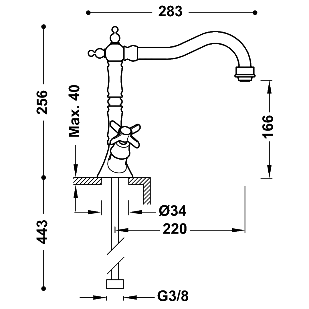 Baterie Alamă Finisaj Mat Dual Control Kitchen Taps 24234201LM