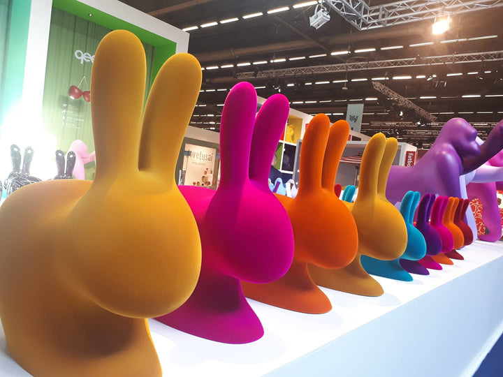 Scaun Rabbit Chair Baby Velvet Finish Turquoise, Qeeboo