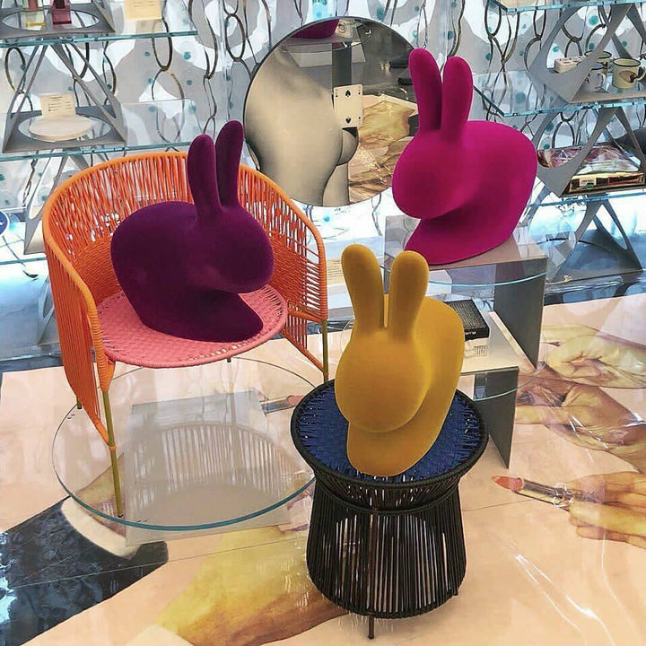 Scaun Rabbit Chair Baby Velvet Finish Purple, Qeeboo