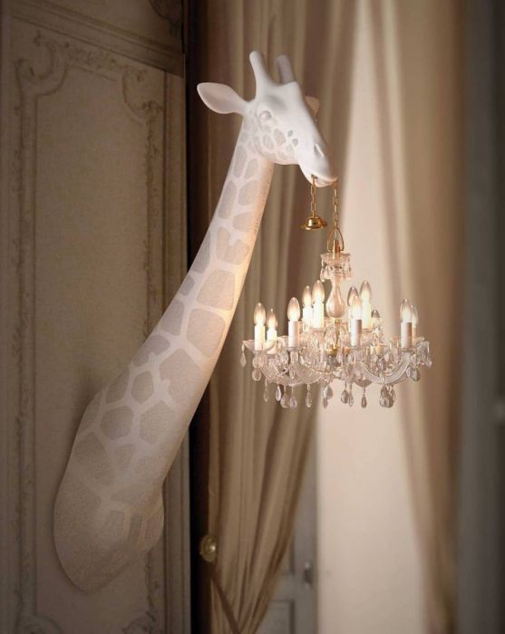 Giraffe in Love Wall Lamp White, Qeeboo