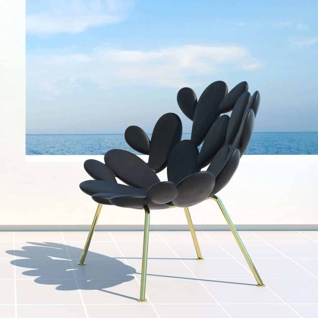 Scaun lounge Filicudi Black - Brass, Qeeboo
