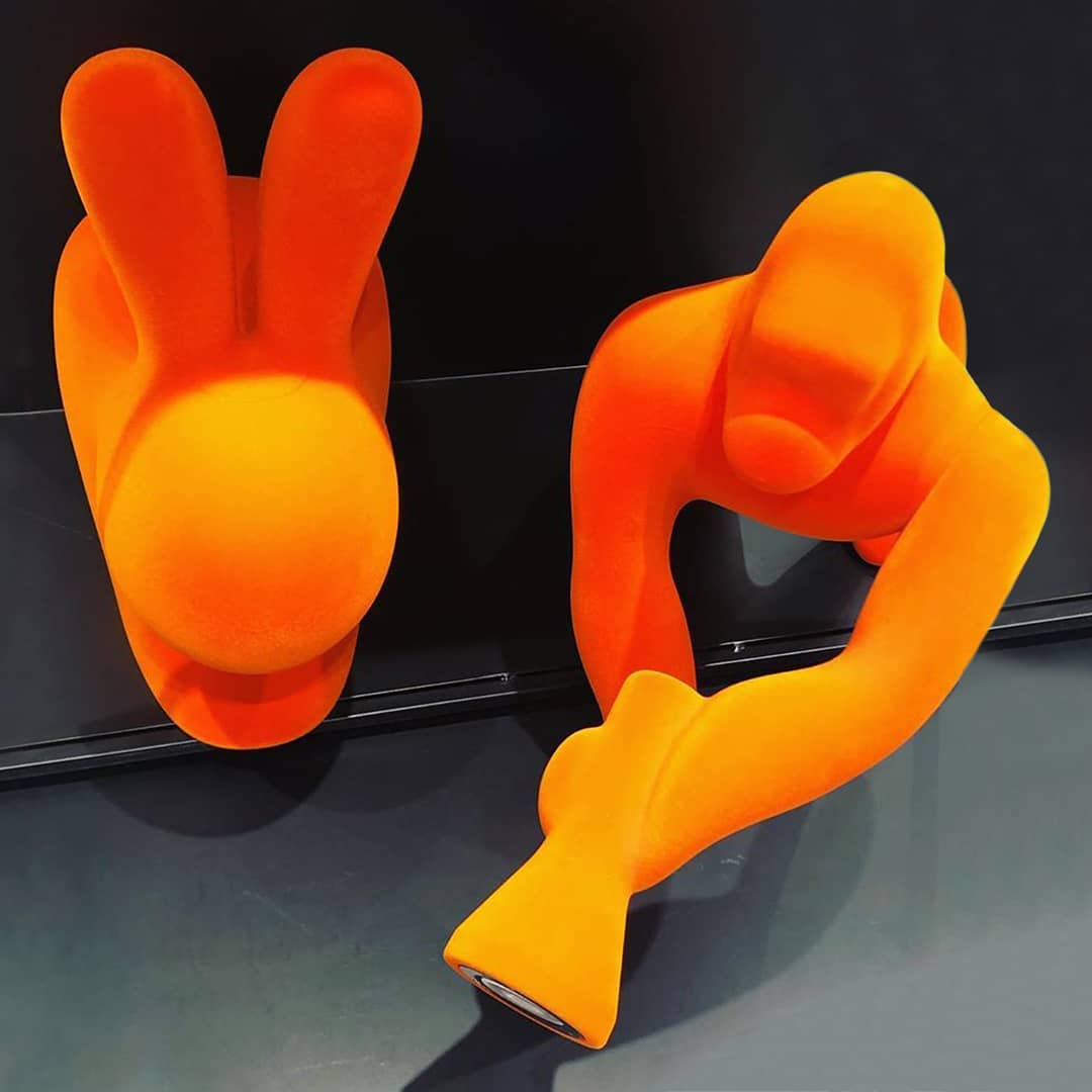 Scaun Rabbit Chair Velvet Finish Orange, Qeeboo