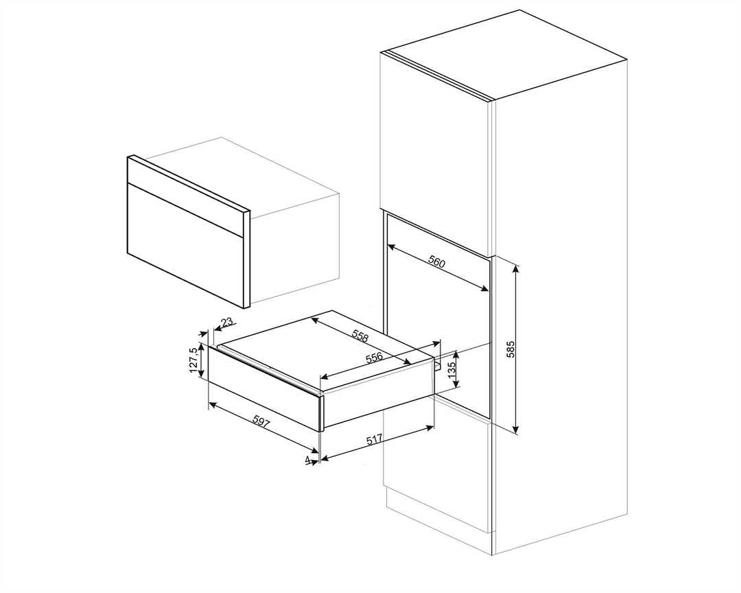 Sertar termic Victoria CPR915N, Smeg