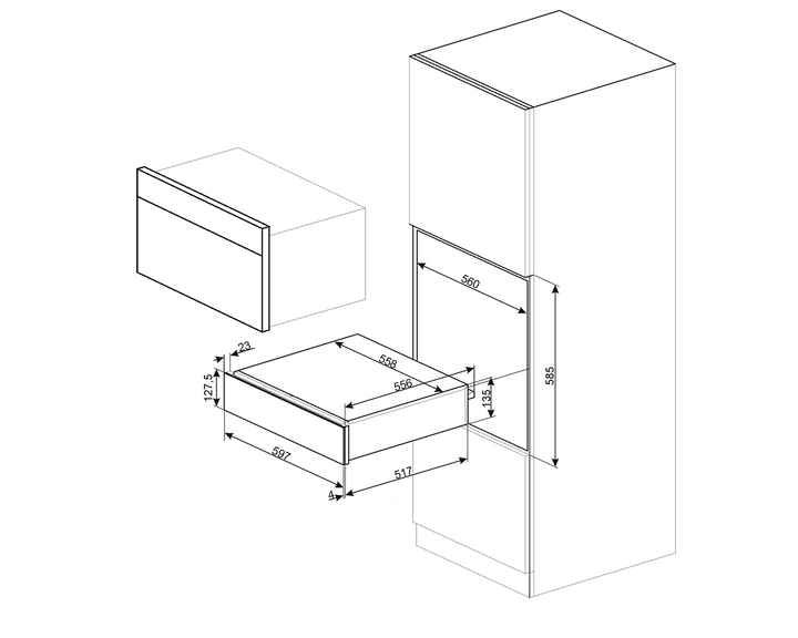 Sertar termic Victoria CPR915N, Smeg