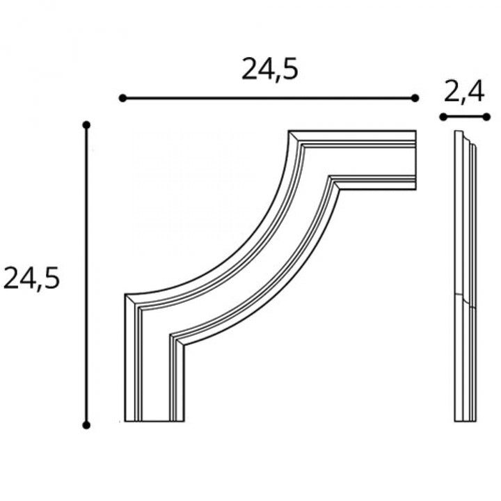 Colțar Ancadrament Alb Duropolimer P101A, Orac