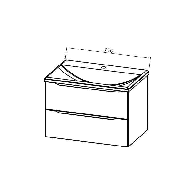 Set mobilier suspendat alb cu lavoar 70x49.5cm Tara 70, Kolpasan