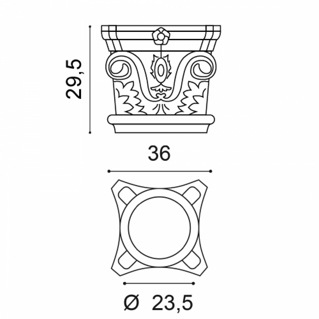 Capitel coloană decorativ Alb Duropolimer K1122, Orac