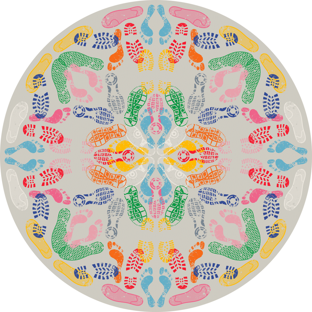 Covor Let's Dance Animal Traces Light Round, Qeeboo