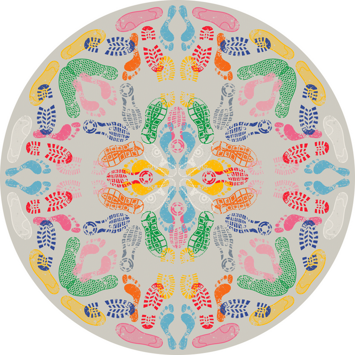 Covor Let's Dance Animal Traces Light Round, Qeeboo