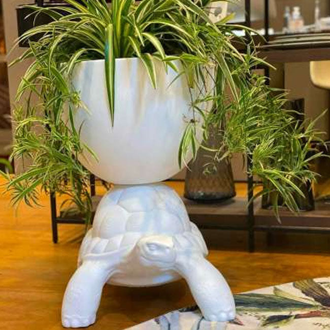 Ghiveci multifuncțional Turtle Carry White, Qeeboo