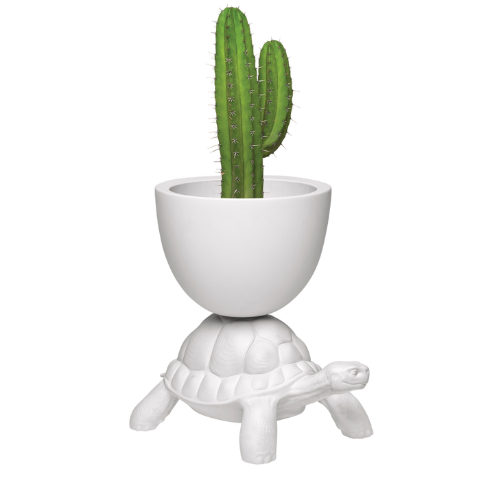 Ghiveci multifuncțional Turtle Carry White, Qeeboo