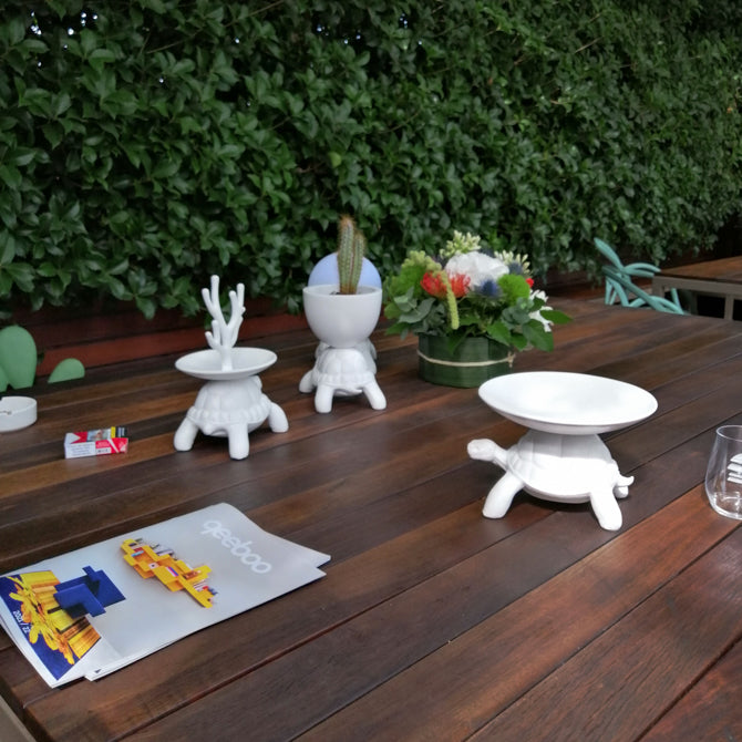 Ghiveci multifuncțional Turtle Carry White, Qeeboo