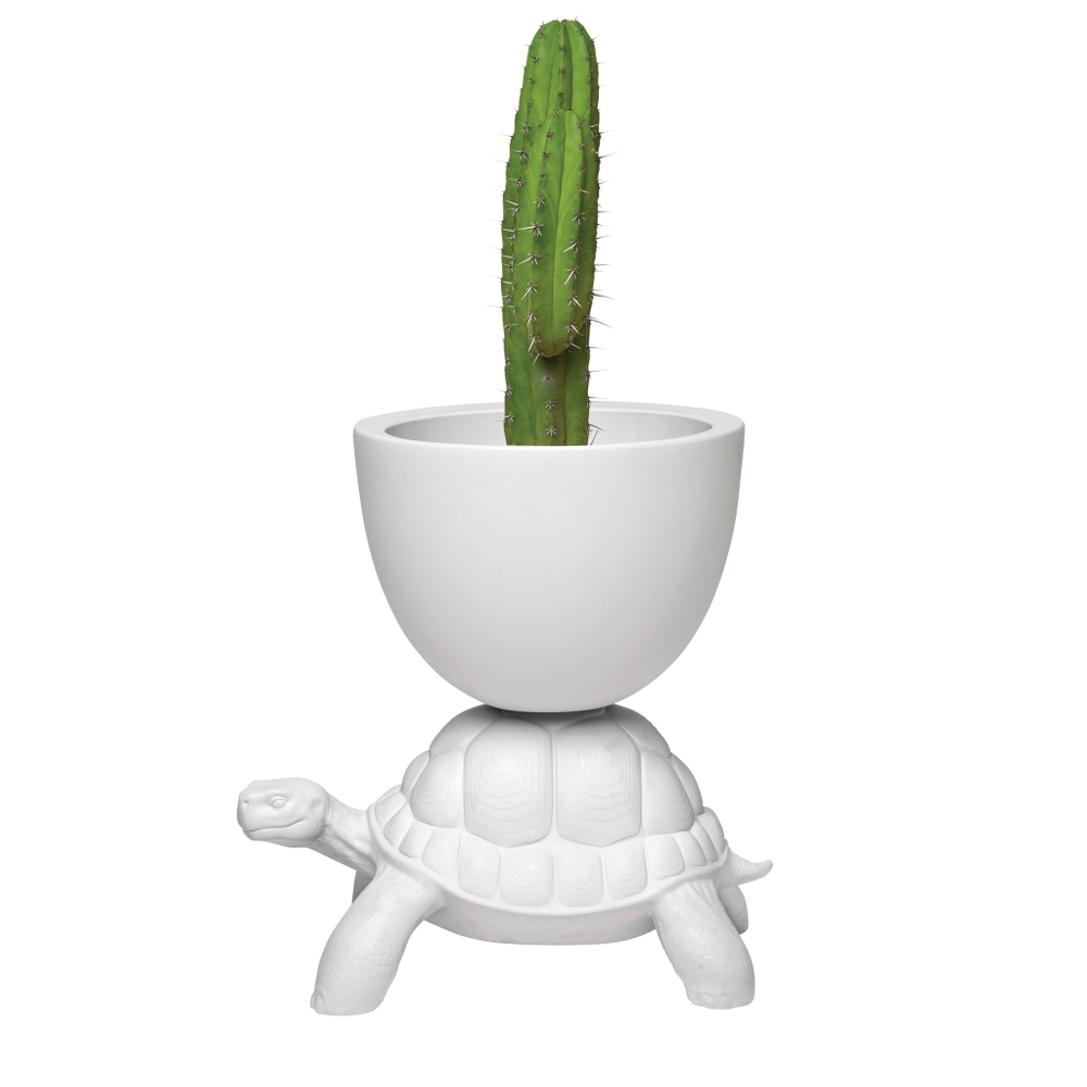Ghiveci multifuncțional Turtle Carry White, Qeeboo