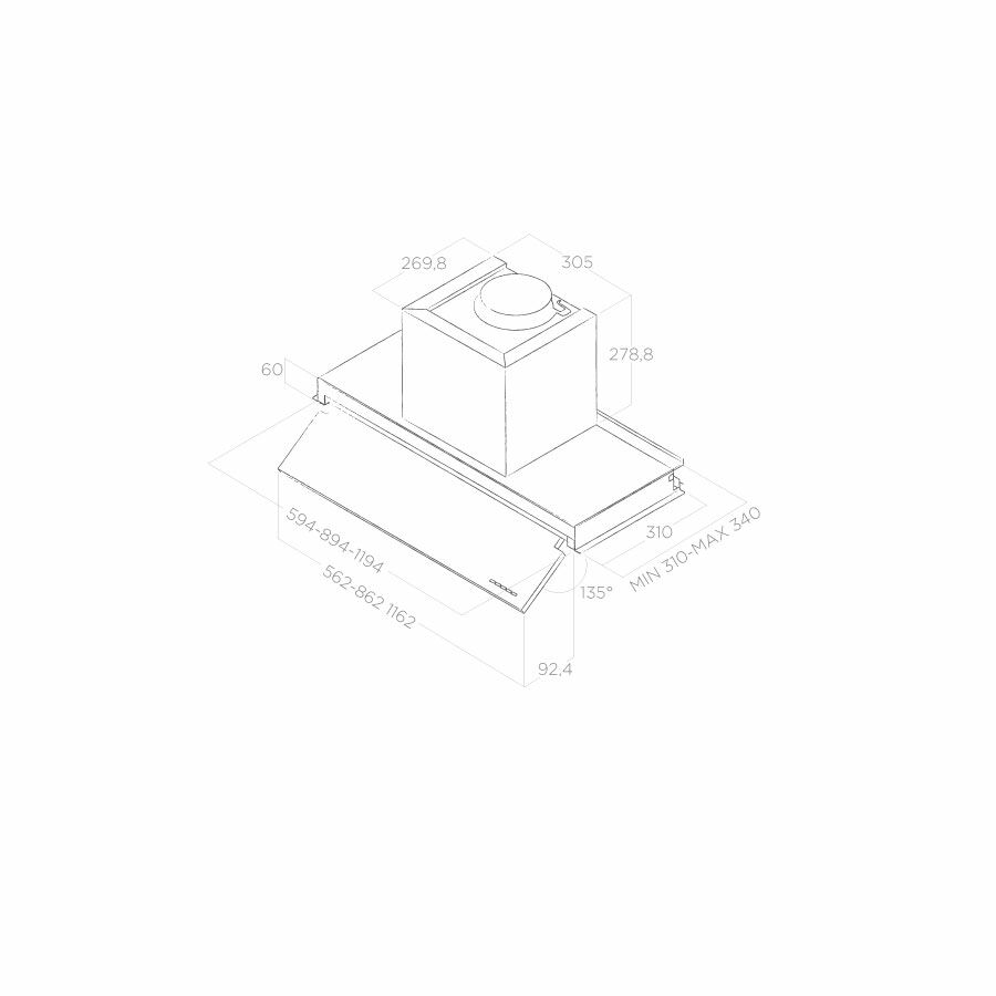 Hotă Inox Boxin No Drip Încorporabilă 90cm IX/A/90, Elica