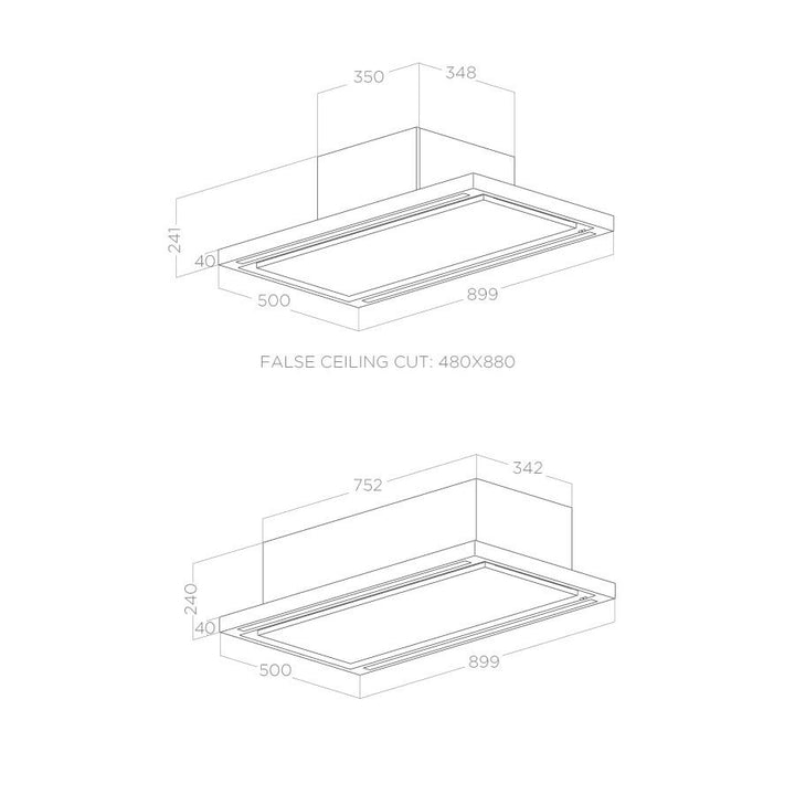 Hotă Inox Cloud Seven Montaj Pe Tavan 90cm IX/A/90, Elica