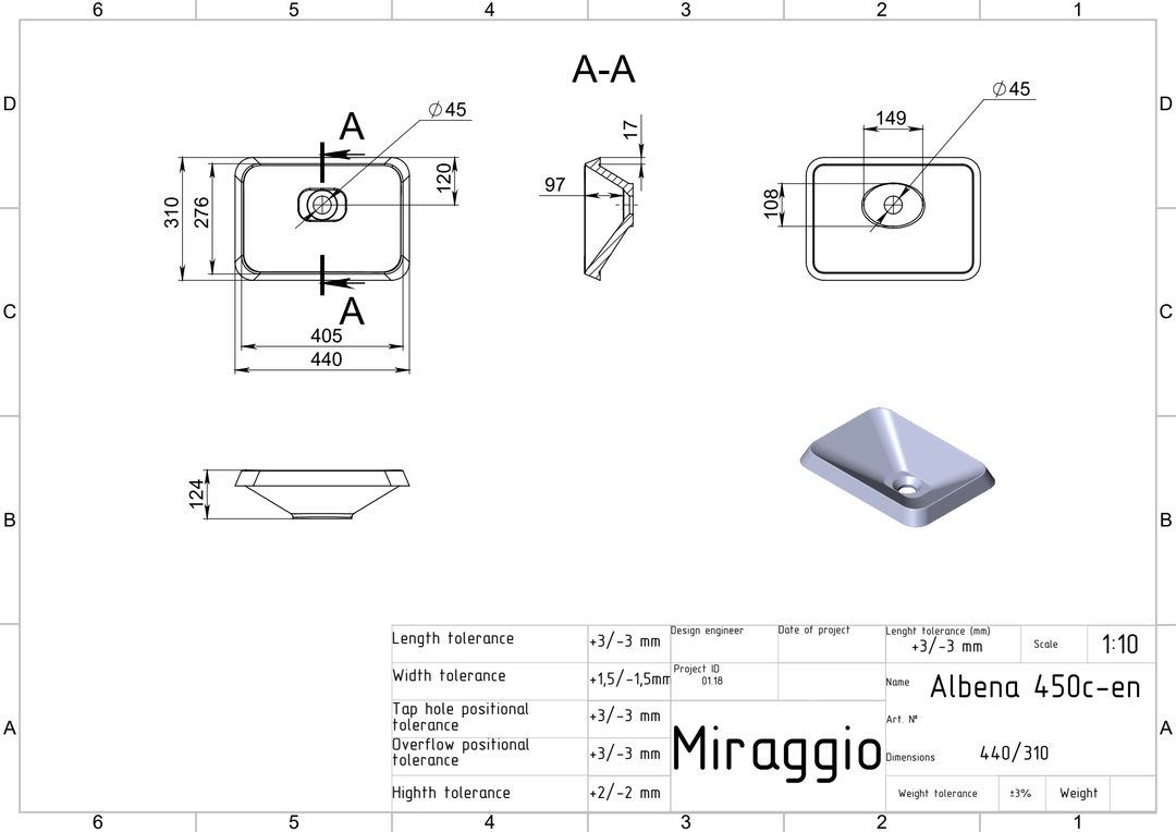 Lavoar pe blat Albena, Miraggio