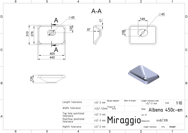 Lavoar pe blat Albena, Miraggio