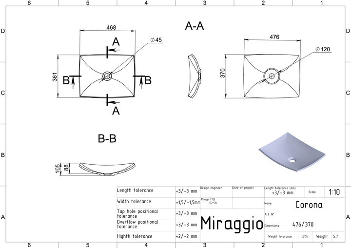 Lavoar pe blat Corona, Miraggio