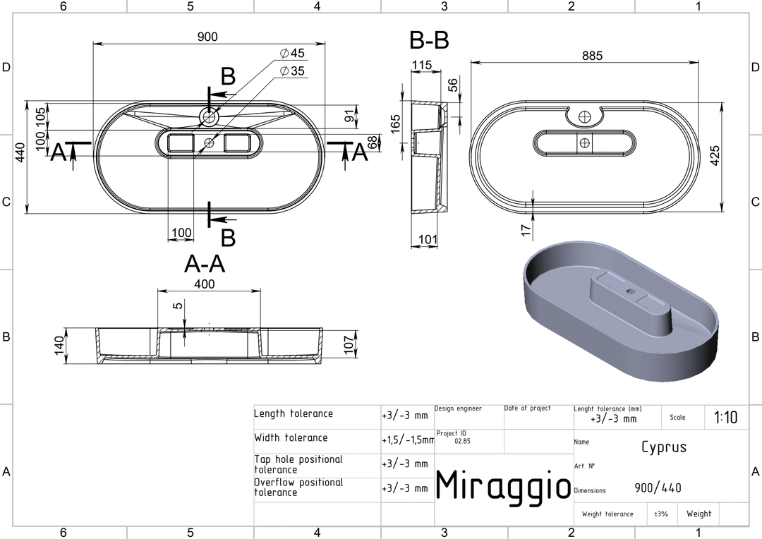 Lavoar pe blat Cyprus, Miraggio