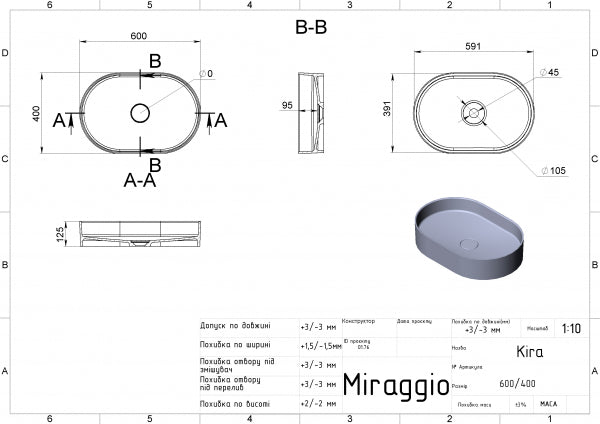 Lavoar pe blat Kira, Miraggio