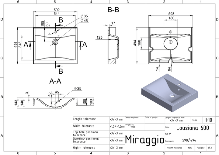 Lavoar pe blat Louisana 600, Miraggio