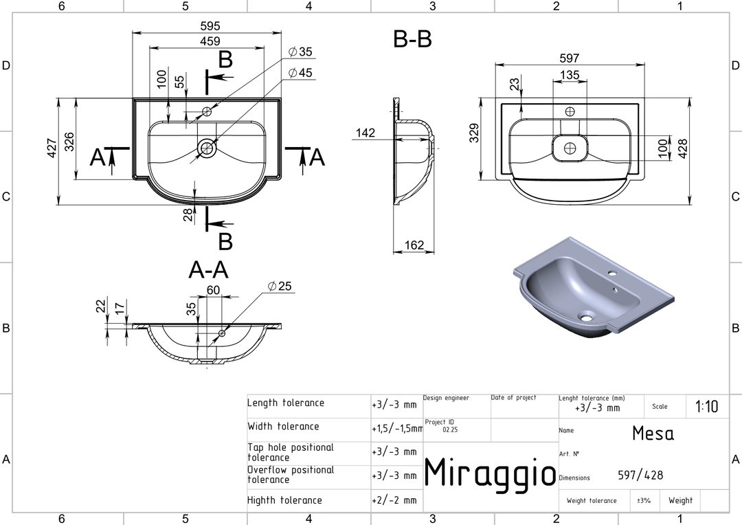 Lavoar pe blat Mesa, Miraggio