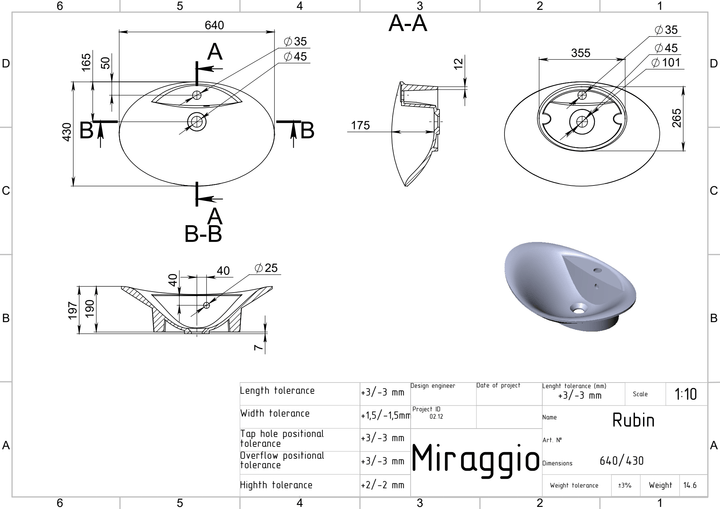 Lavoar pe blat Rubin, Miraggio