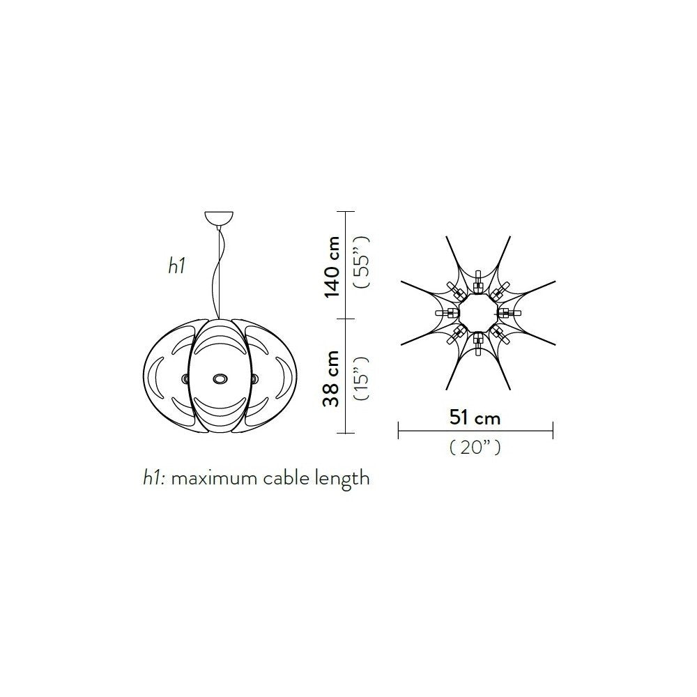 Lustră Atlante Fume', Slamp