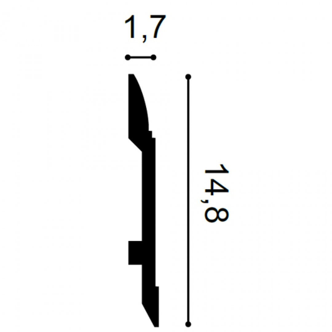 Plintă Albă Flex Duropolimer SX104F, Orac