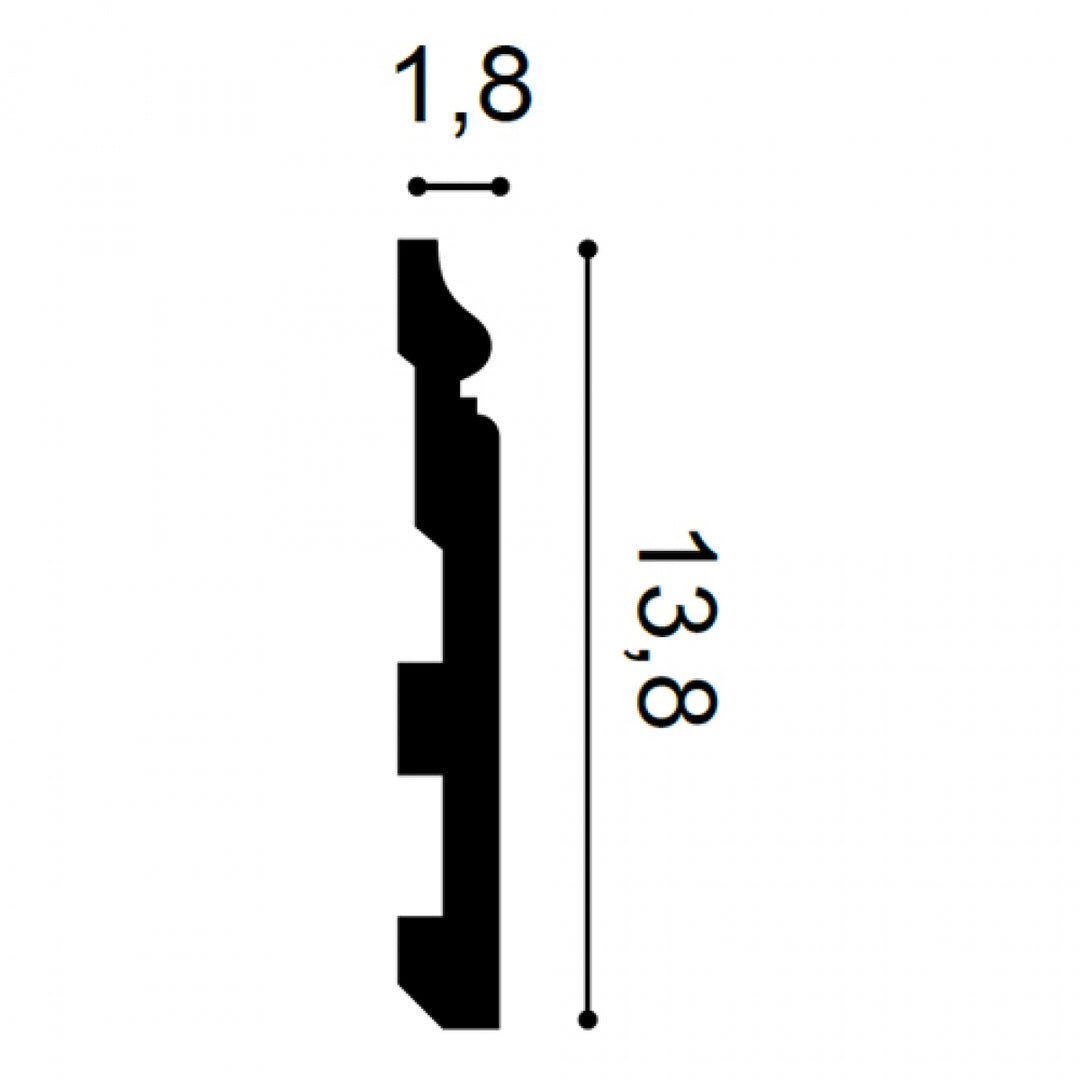 Plintă Albă Flex Duropolimer SX118F, Orac