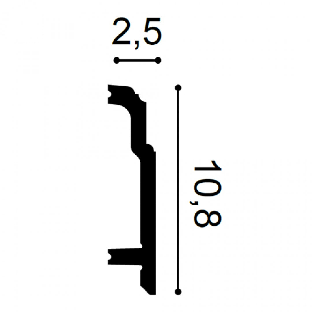 Plintă Albă Flex Duropolimer SX155F, Orac