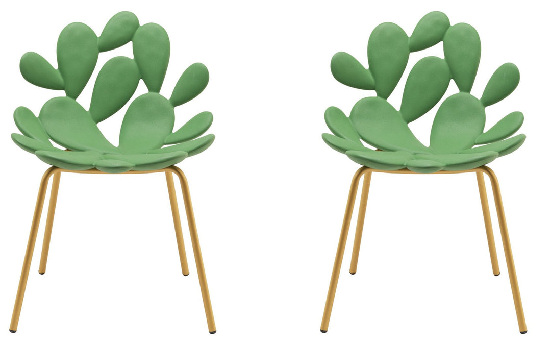 Set 2 Scaune Filicudi Balsam Green - Brass, Qeeboo