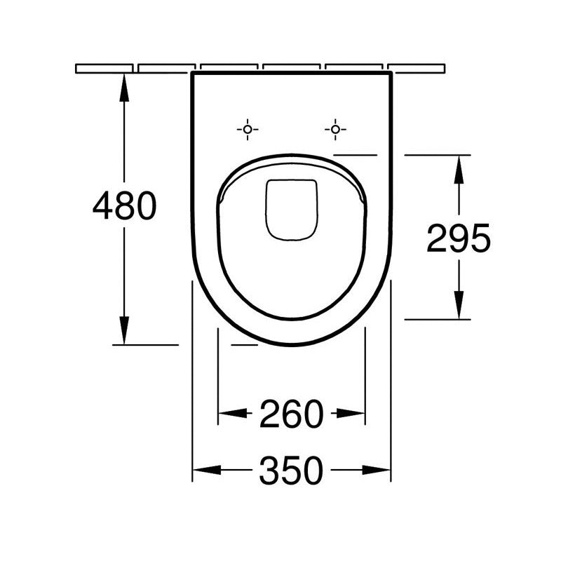 Set vas WC Compact suspendat cu capac 35x48cm Direct Flush Architectura, Villeroy & Boch