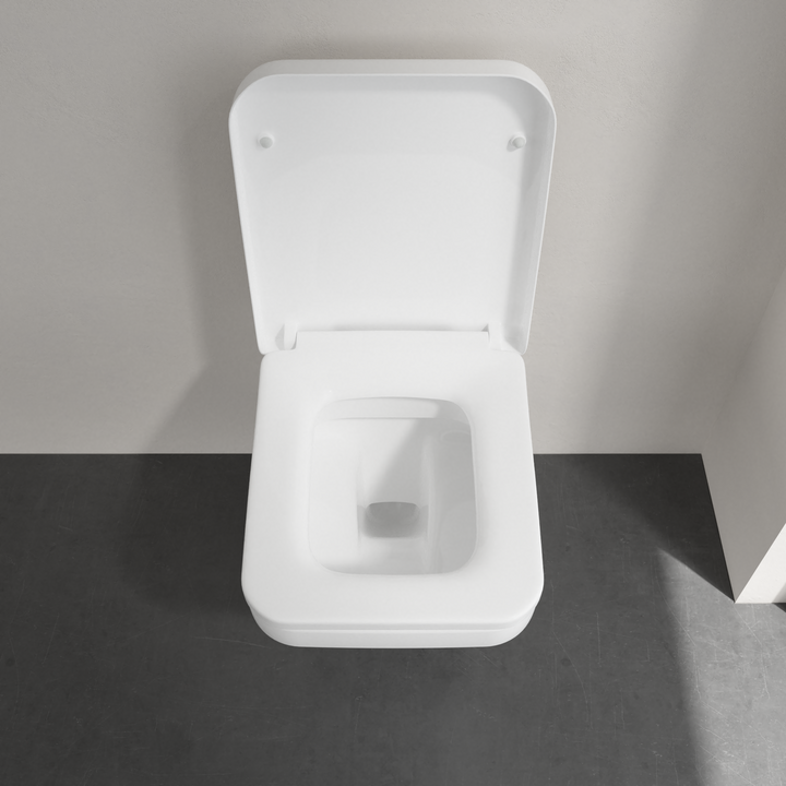Set vas WC suspendat Dreptunghiular cu capac 37x53cm Direct Flush Architectura, Villeroy & Boch