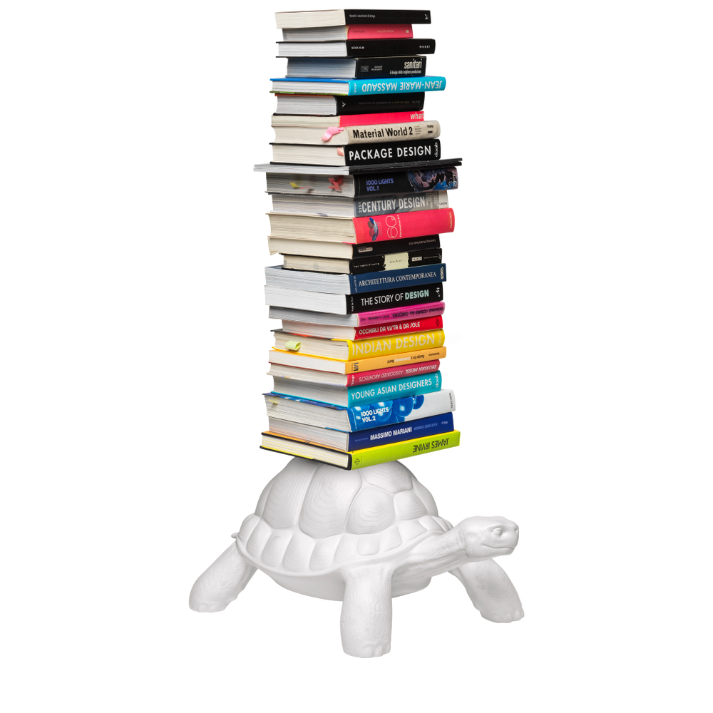 Suport cărți Turtle Carry White, Qeeboo
