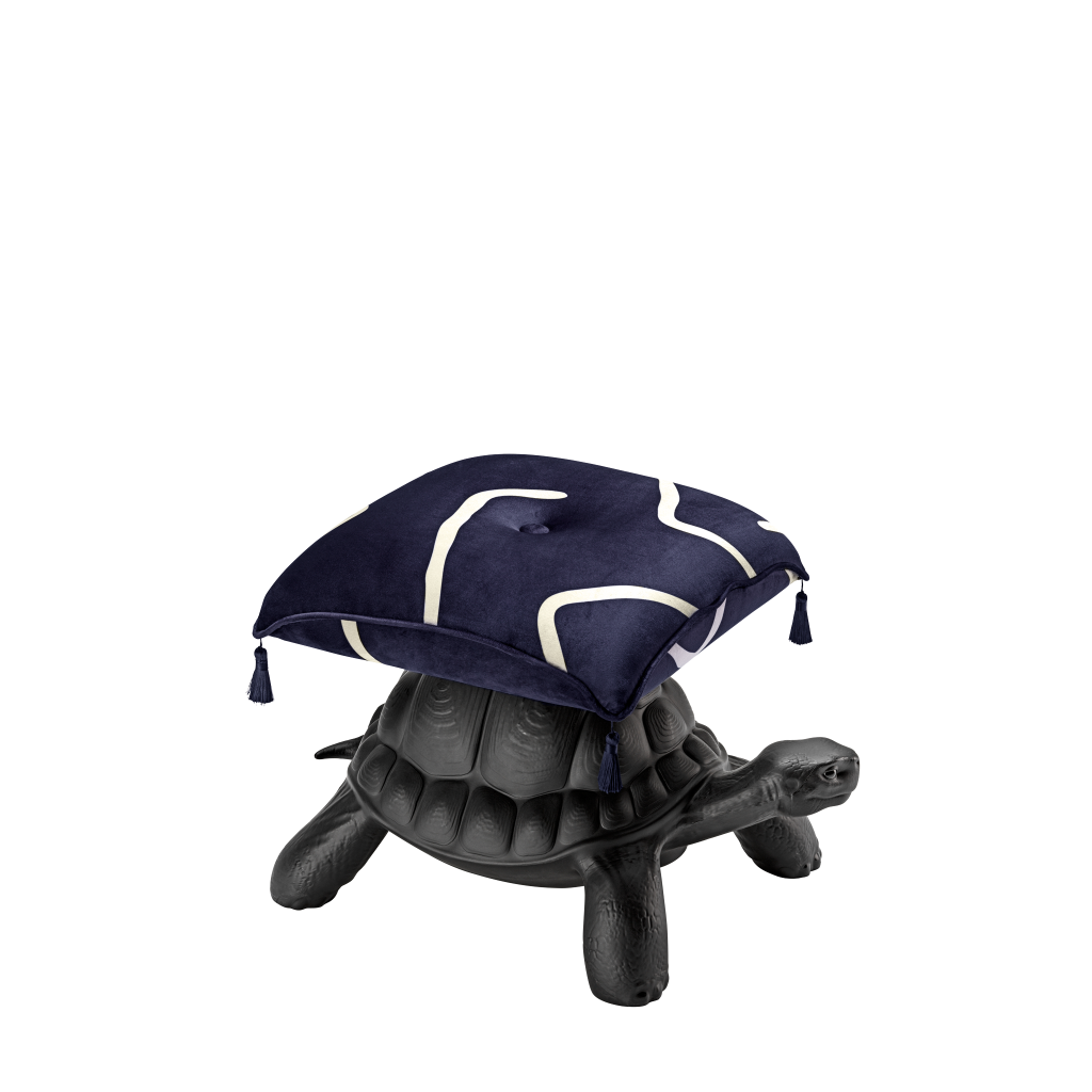 Taburet Turtle Carry Black, Qeeboo