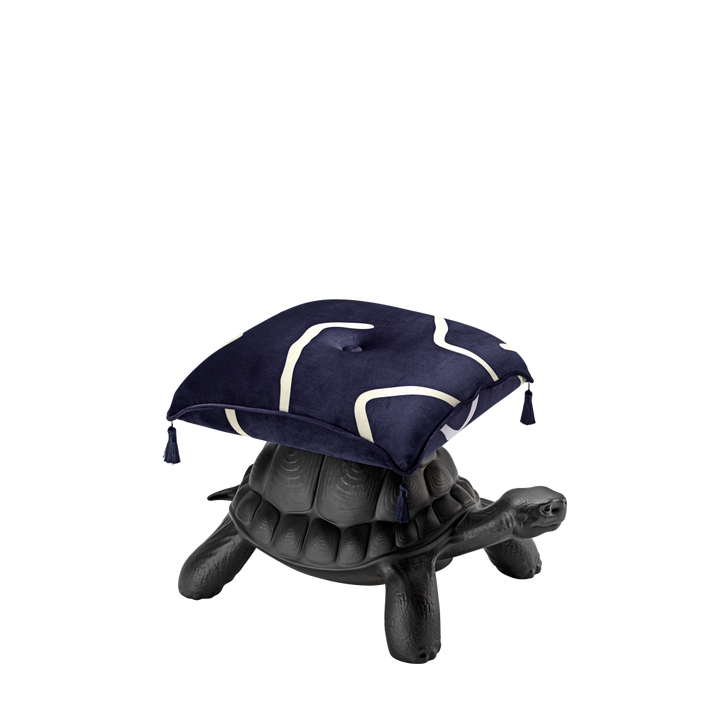 Taburet Turtle Carry Black, Qeeboo