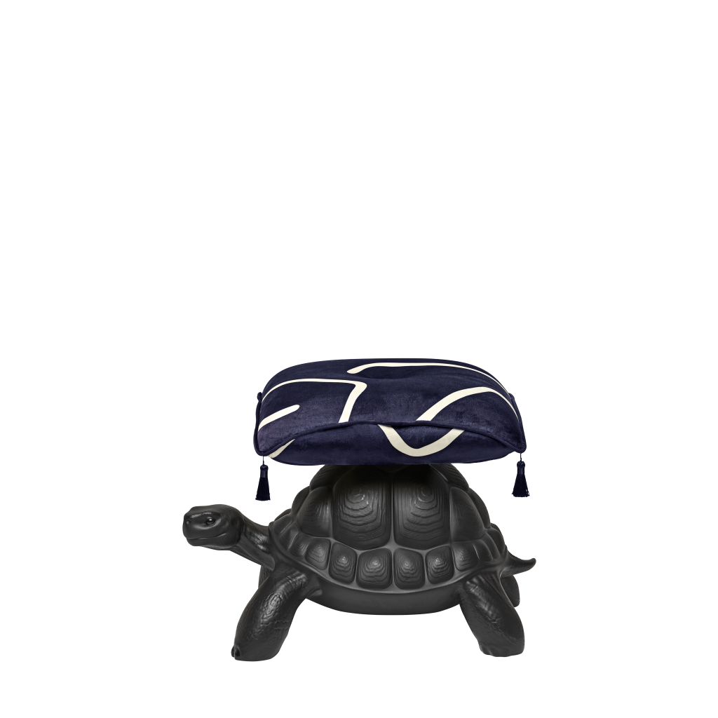 Taburet Turtle Carry Black, Qeeboo