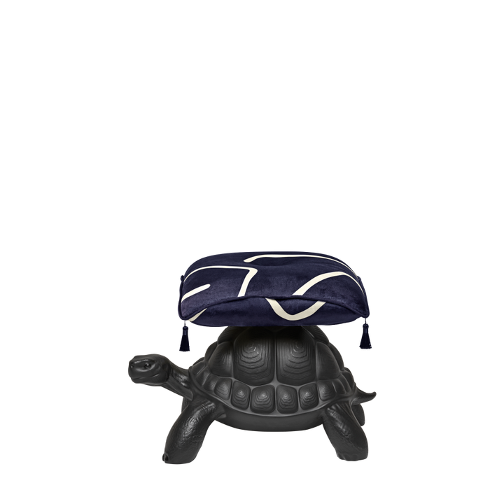 Taburet Turtle Carry Black, Qeeboo