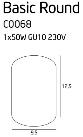 Spot BASIC ROUND I C0068, Negru