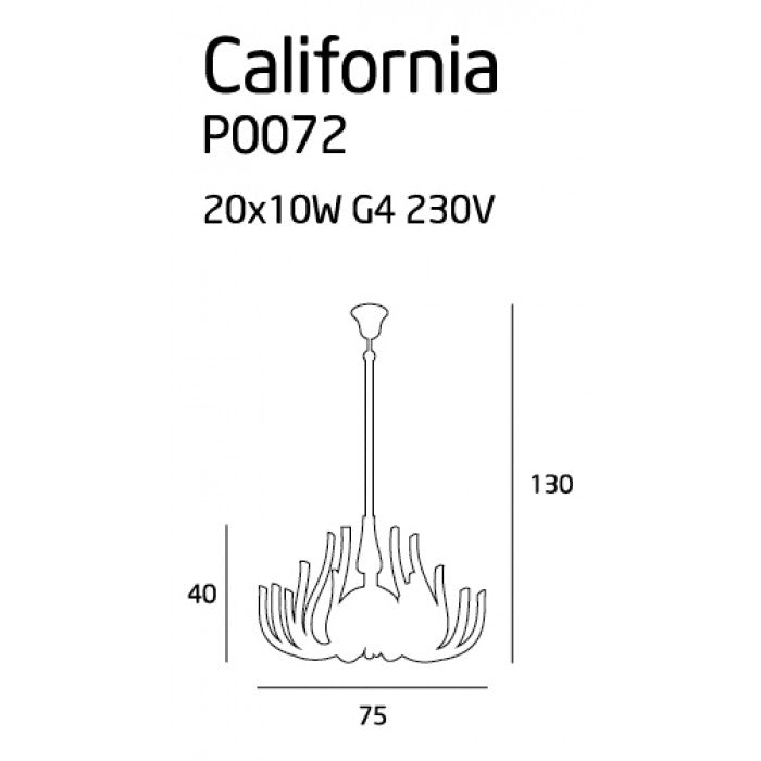 Candelabru CALIFORNIA P0072, Crom