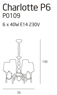 Candelabru CHARLOTTE P0109, Crom-Ecru