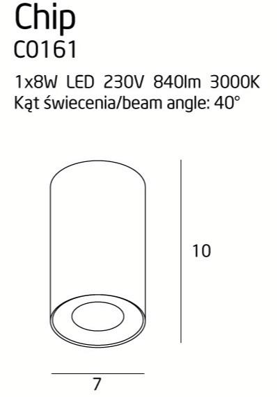 Spot CHIP C0161, Negru