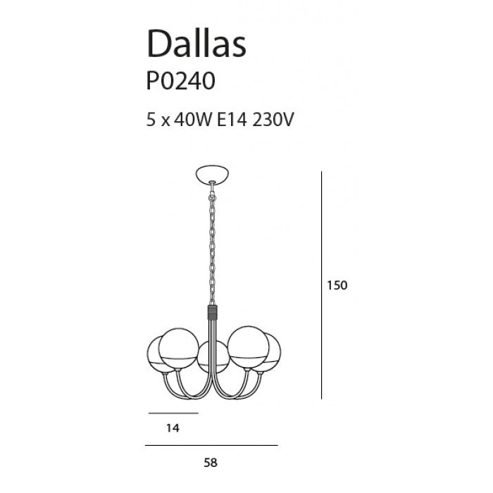 Candelabru DALLAS P0240, Auriu