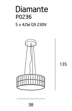 Lustră DIAMANTE P0236, Crom