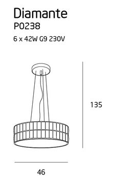 Lustră DIAMANTE P0238, Crom