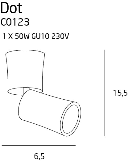 Plafonieră DOT C0123, Alb