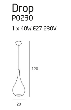Pendul DROP P0230, Crom